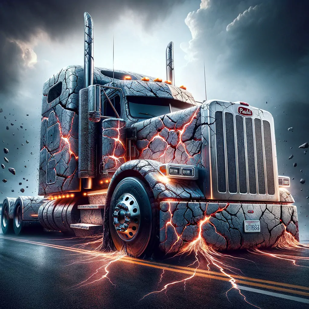 Magnificent Earthquake Design on Peterbilt Truck, paired with Top-tier Insurance Coverage