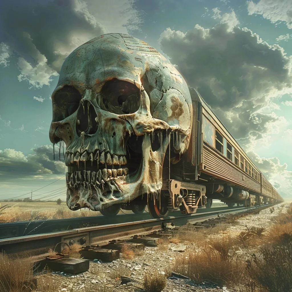 Unique Skull Train Illustrations