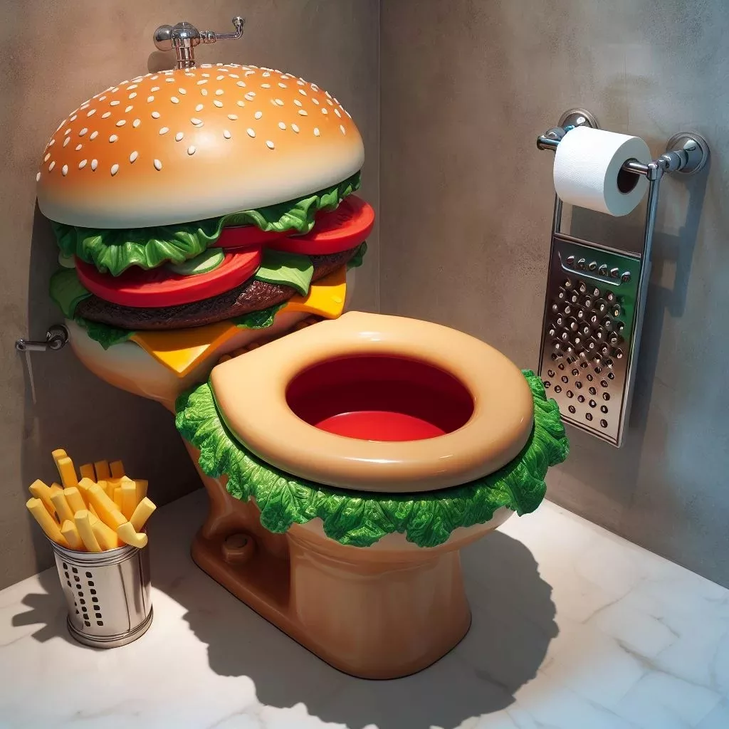 The Flush That Will Make You Hungry: Unveiling the Secrets of the Hamburger-Shaped Toilet's Functionality