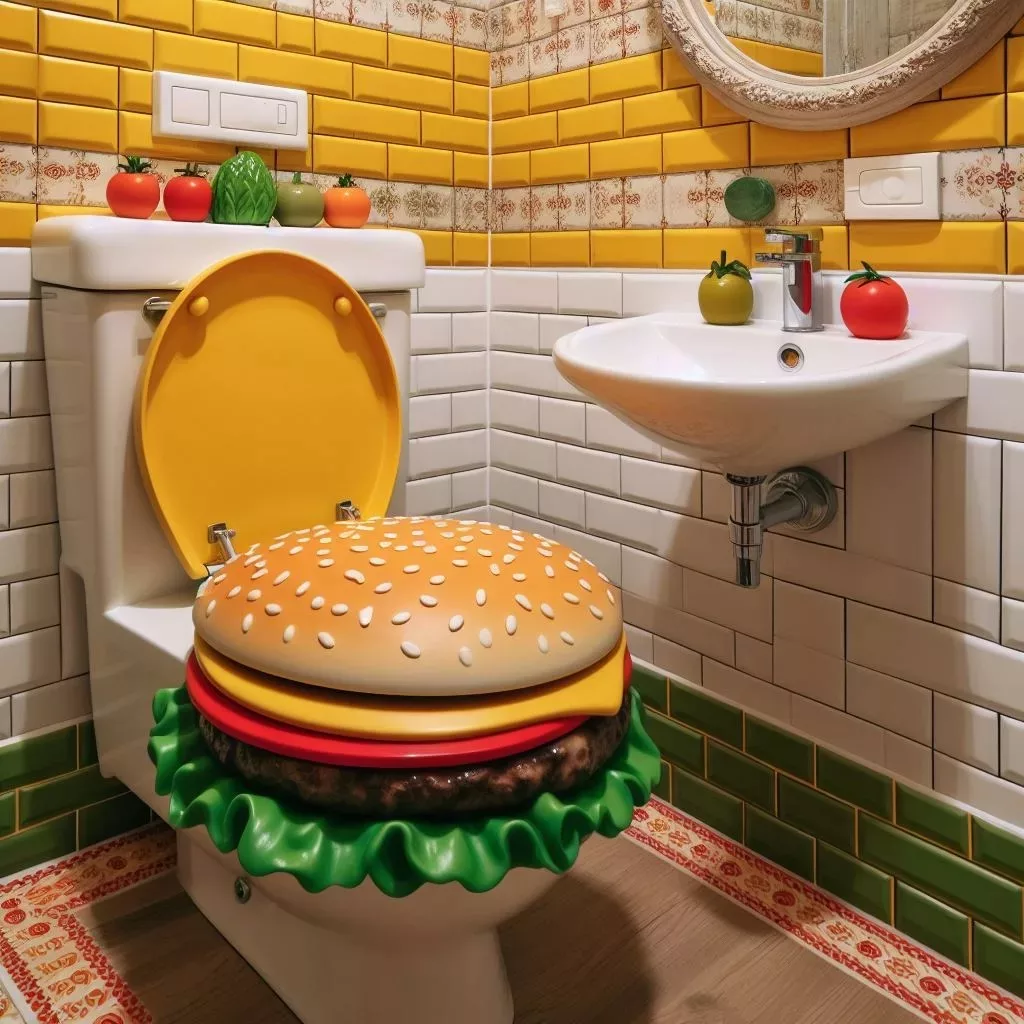 The Unconventional Hygiene Throne: A Detailed Exploration of the Hamburger-Shaped Toilet