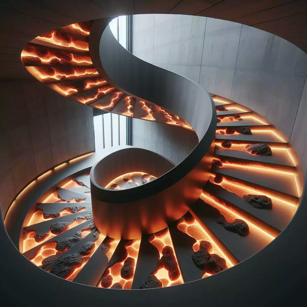 Nature as Muse: The Lava-Inspired Staircase as a Testament to the Power of Natural Elements