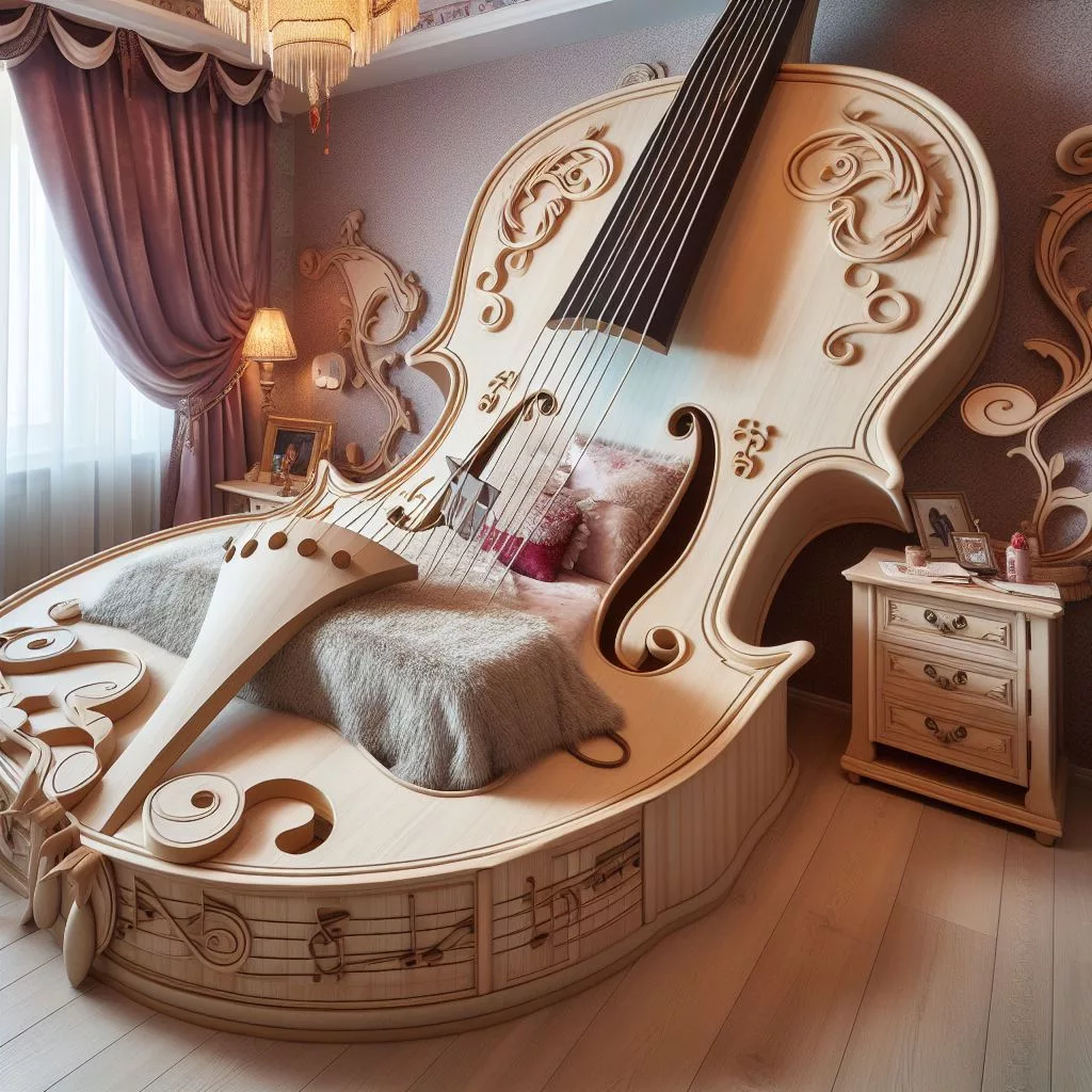 The Intriguing Violin-Shaped Bed: A Musical Masterpiece for Your Nights