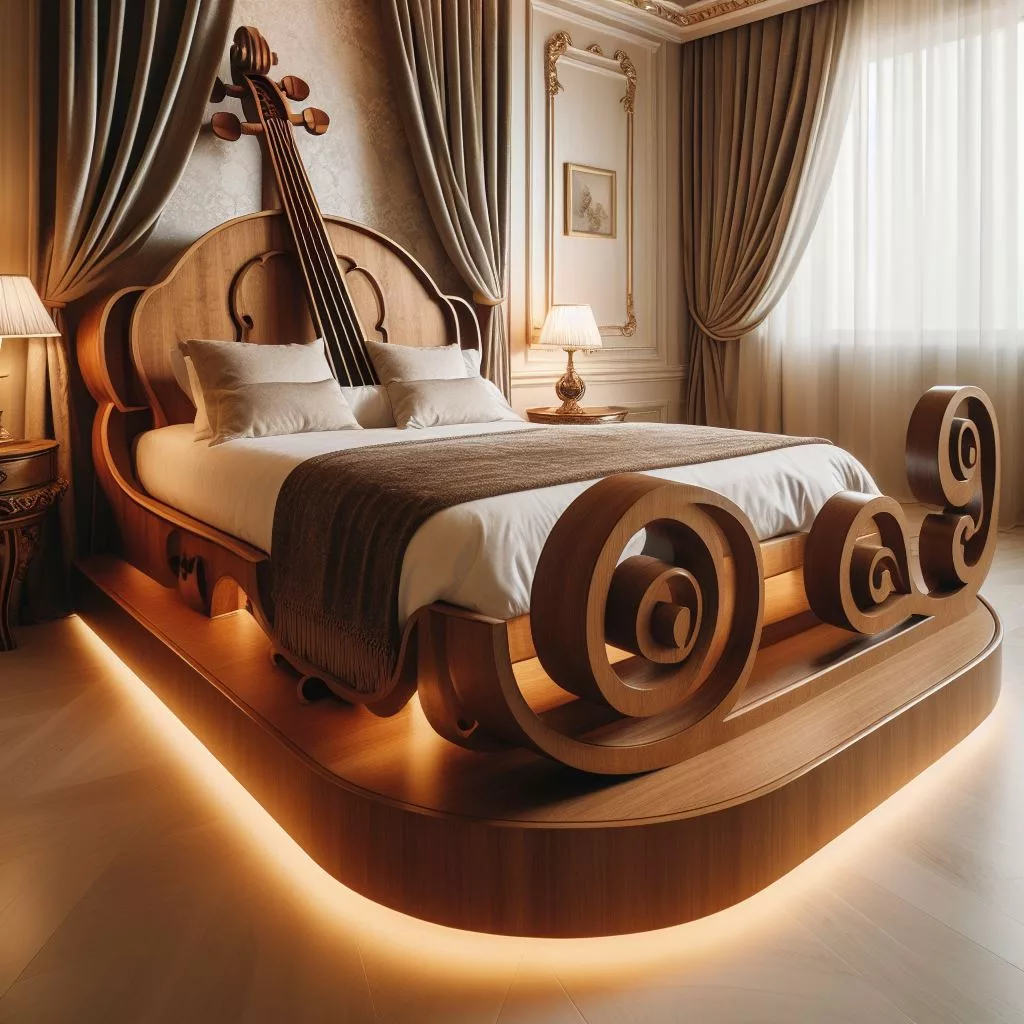Carving a Symphony: The Art of a Violin-Shaped Bed