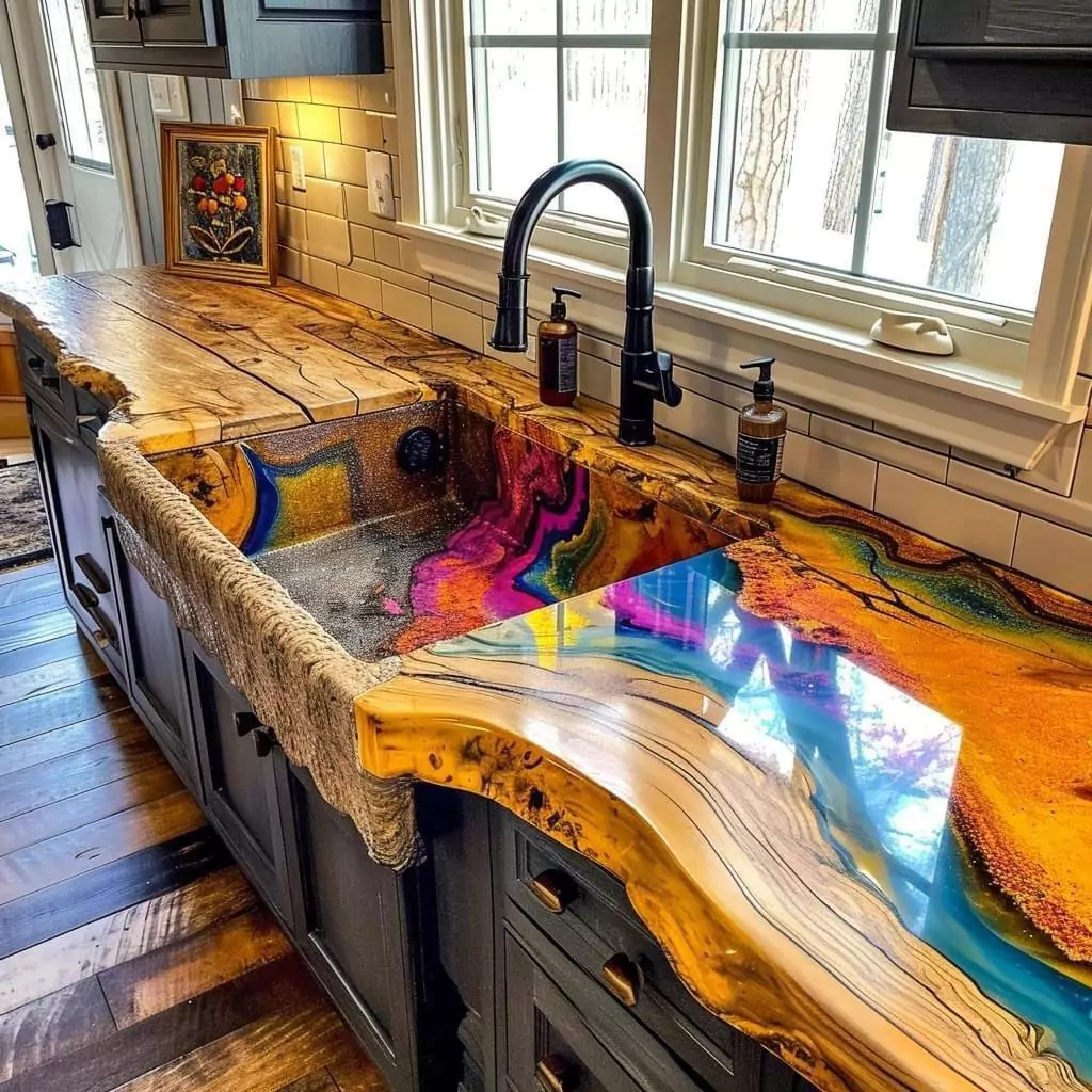 Rustic Wood Sink Aesthetics