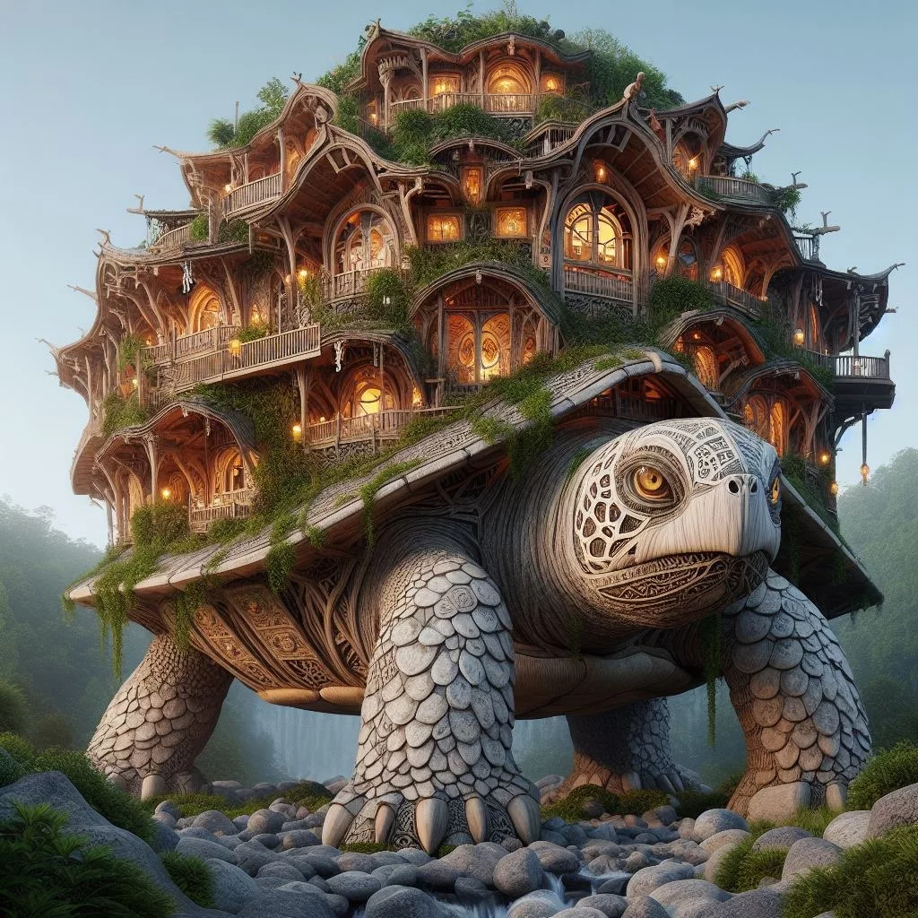 Integrating Turtle Shaped Houses into Various Landscapes