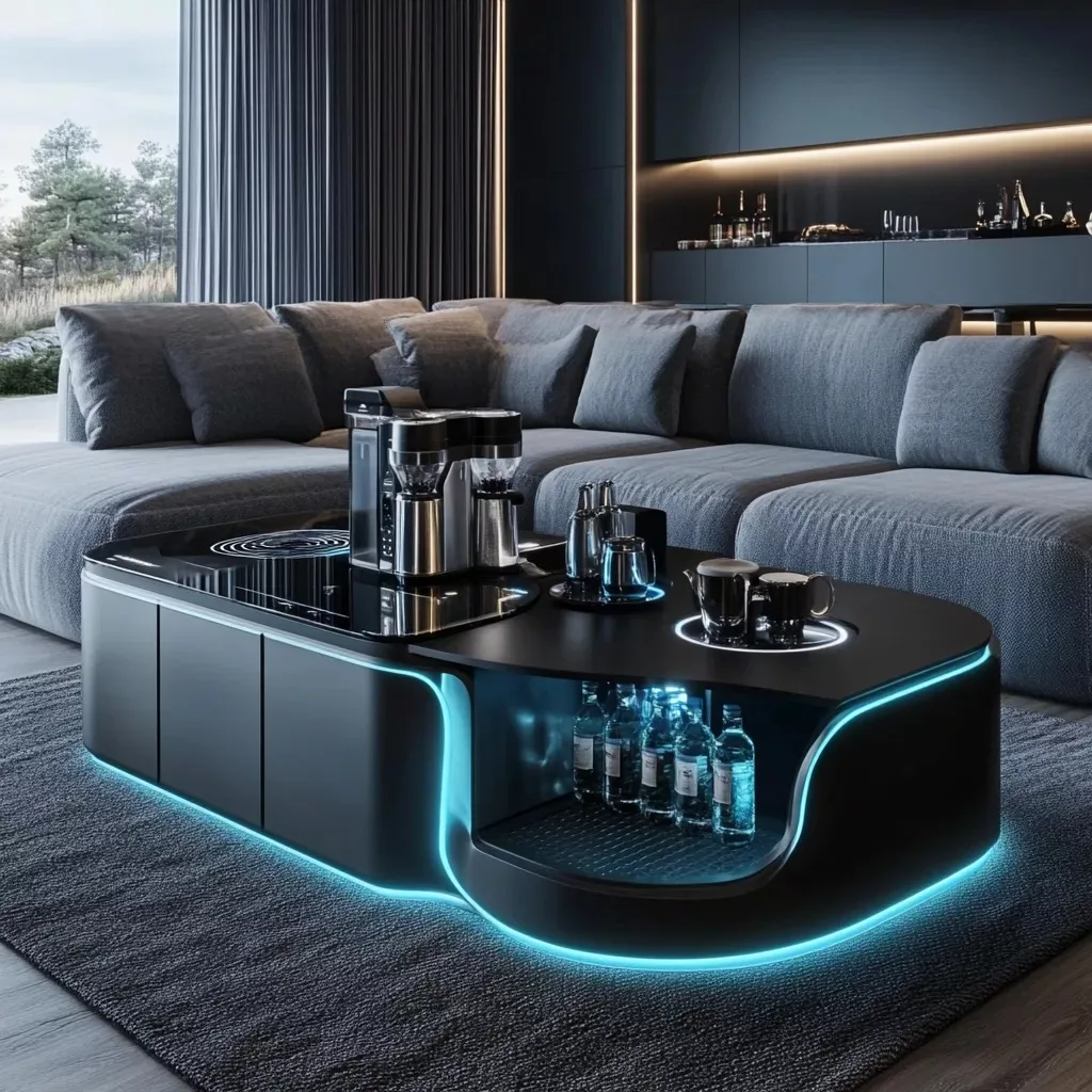 Features of a Coffee Table with a Built-in Coffee Maker