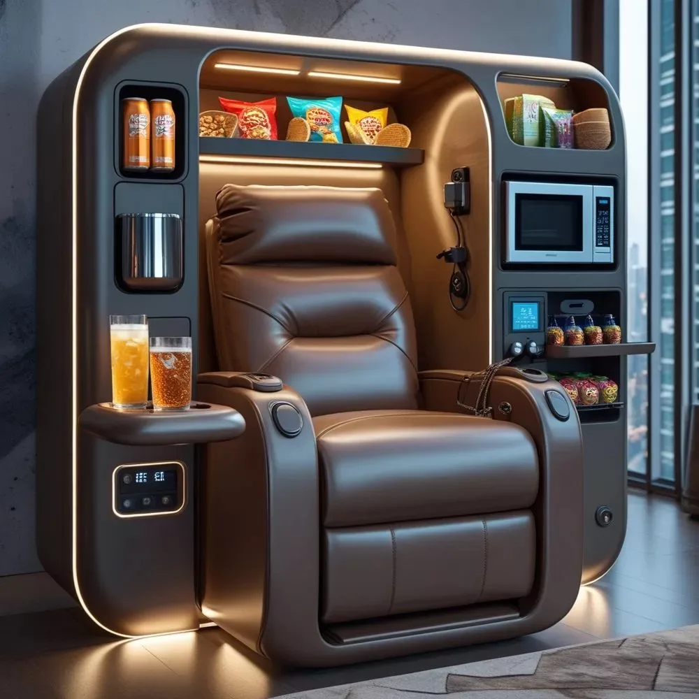 Design Features of Recliners With Built-in Kitchens