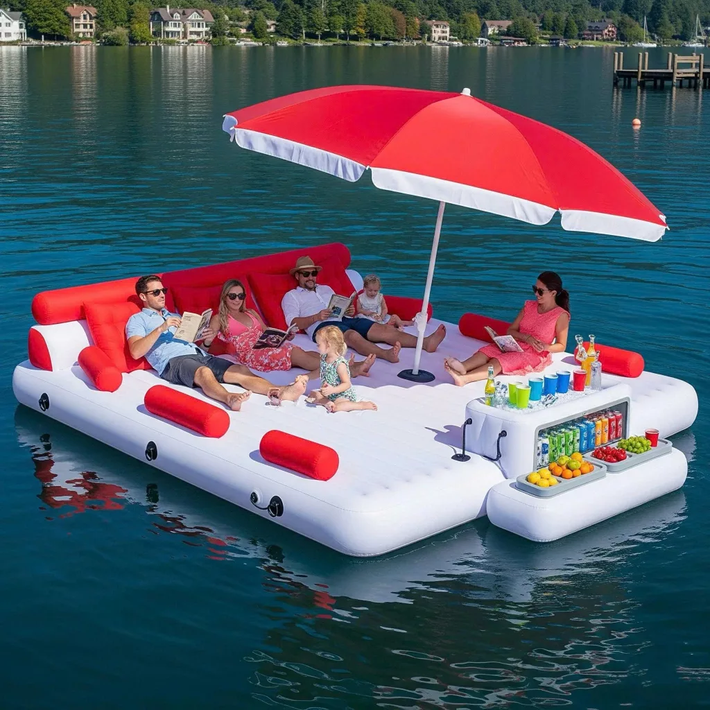 Design Features of Inflatable Floating Lounges with Canopy