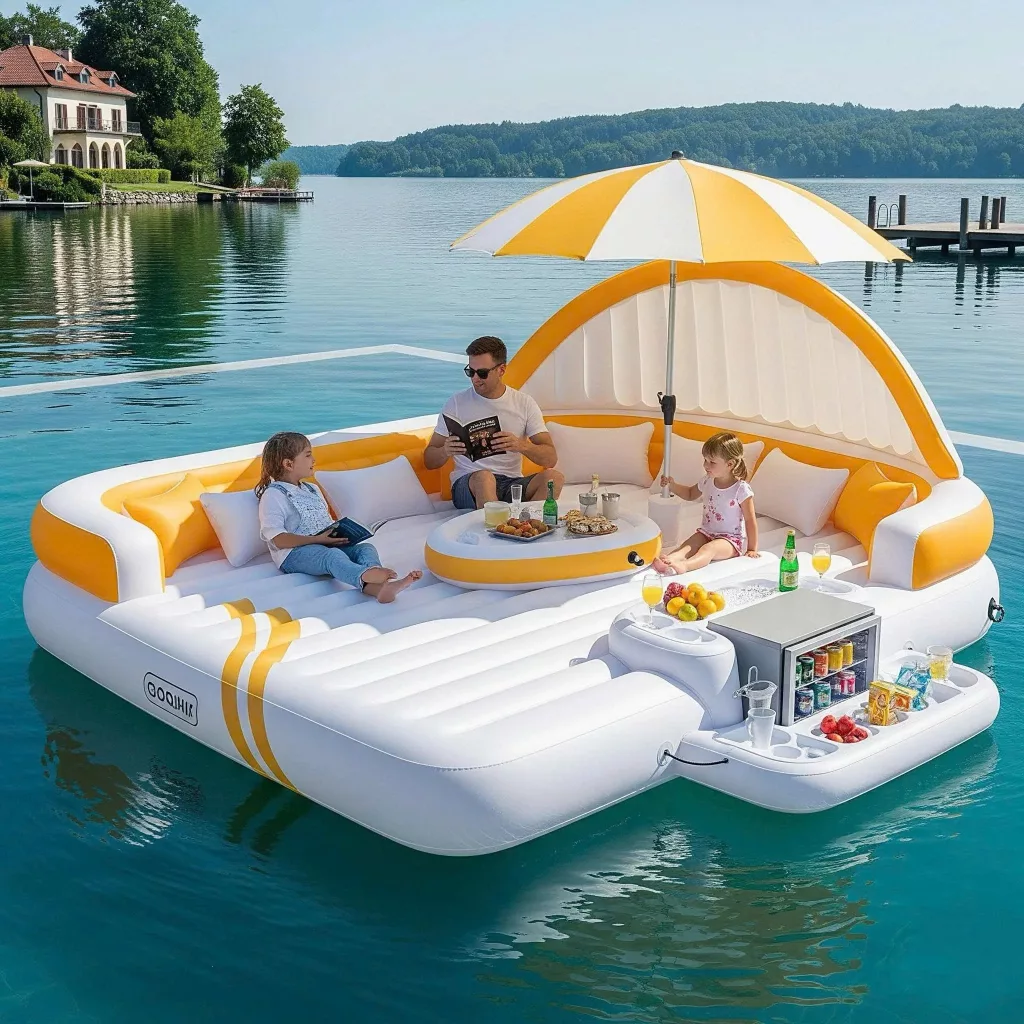 Materials for Inflatable Floating Lounges with Canopy