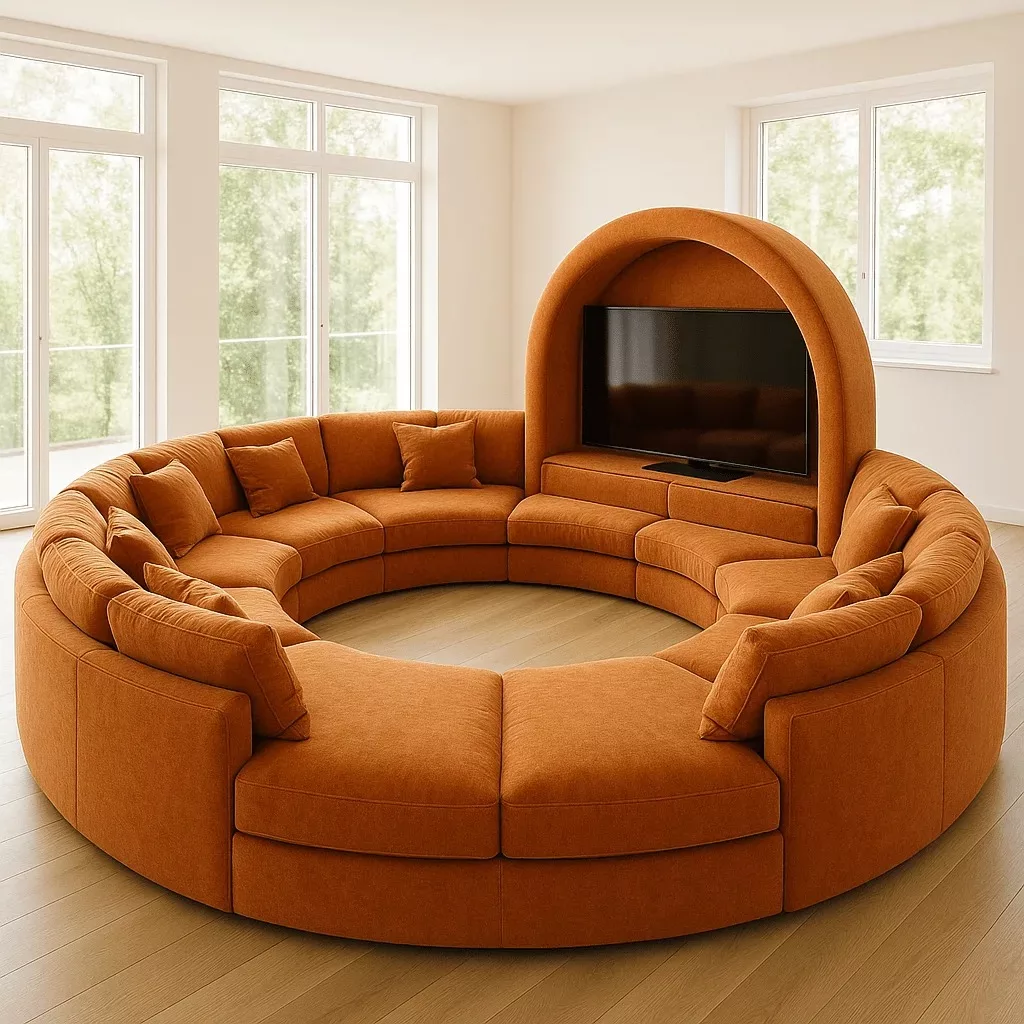 Technological Innovations in Circular Sofas with Built-In TV