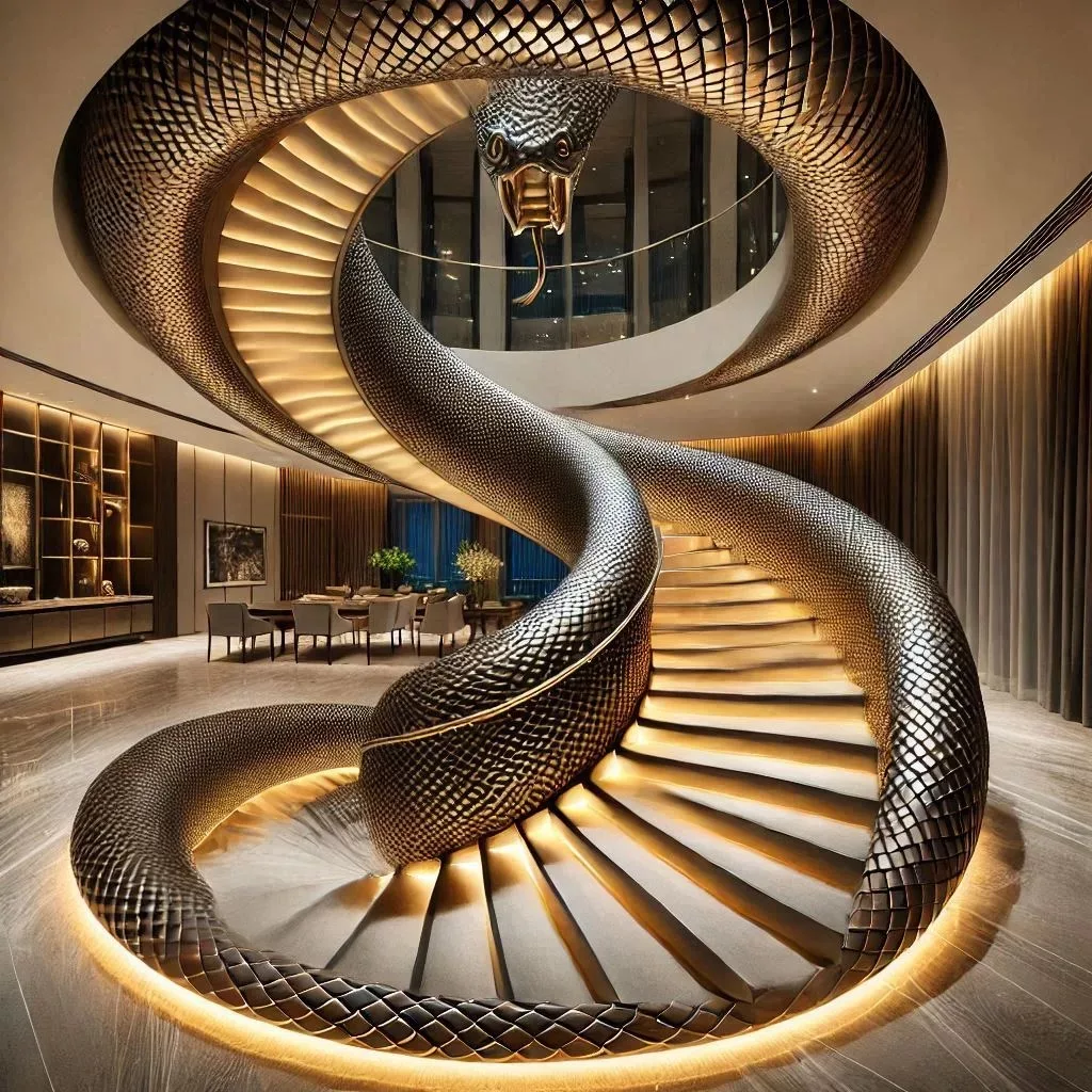 Design Ideas for Snake-Shaped Staircases