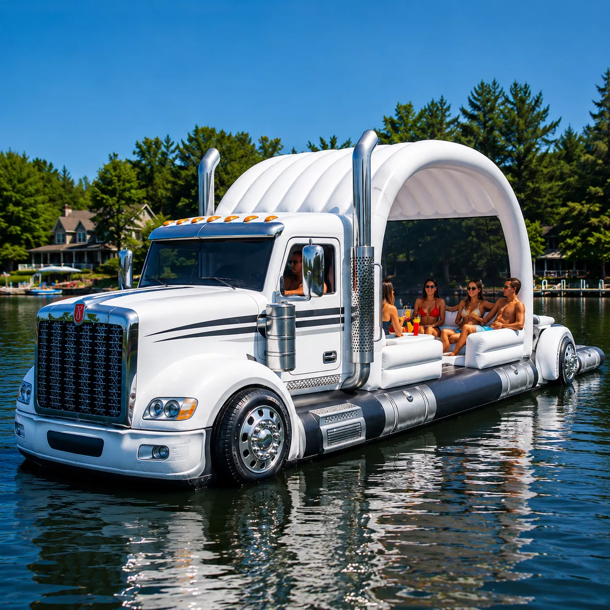 Semi-Truck Lake Party Float: The Ultimate Inflatable Party Ride for Summer Fun