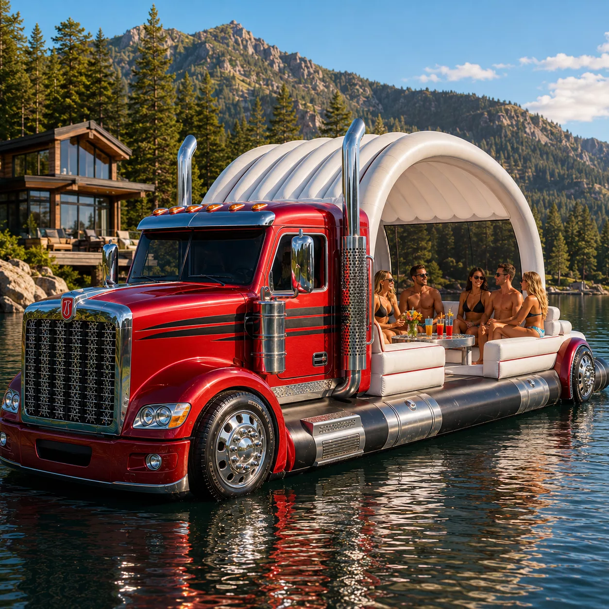 What Is a Semi-Truck Lake Party Float?