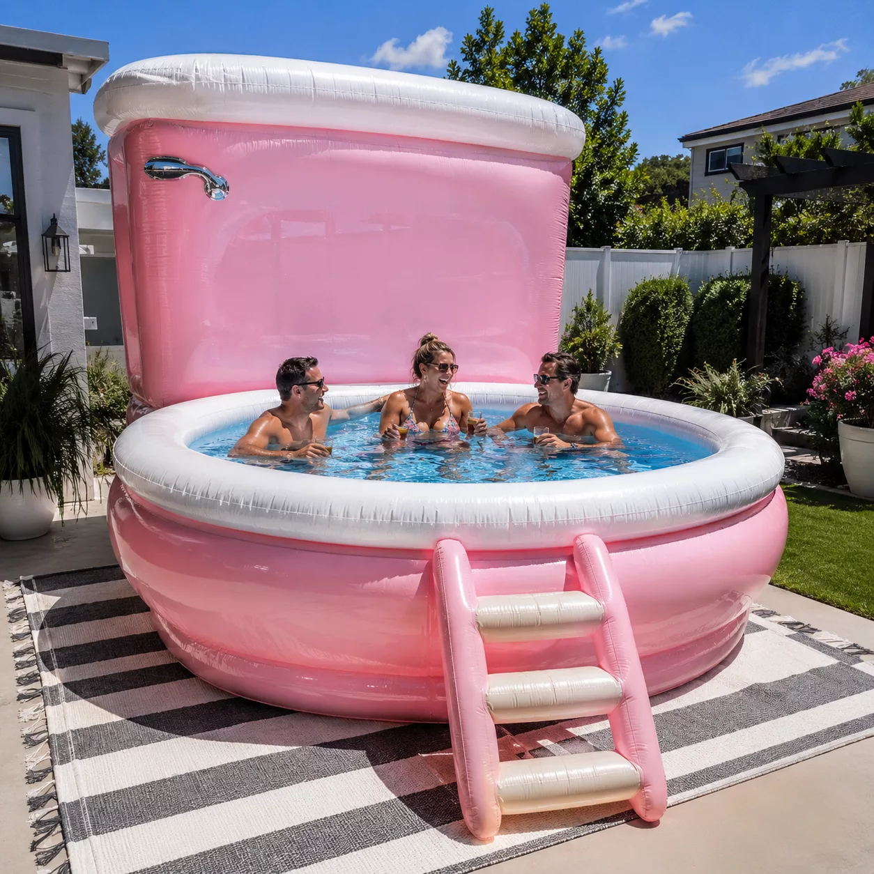What Is a Giant Inflatable Toilet Pool?