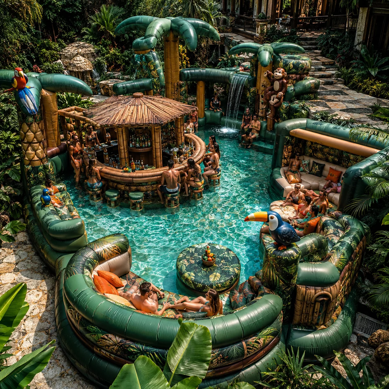 Why the Giant Inflatable Jungle Pool Club Is So Popular