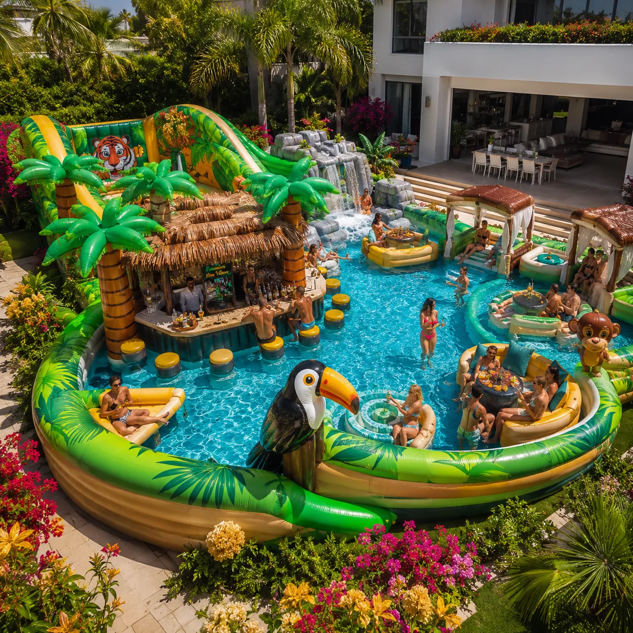 What Is a Giant Inflatable Jungle Pool Club?