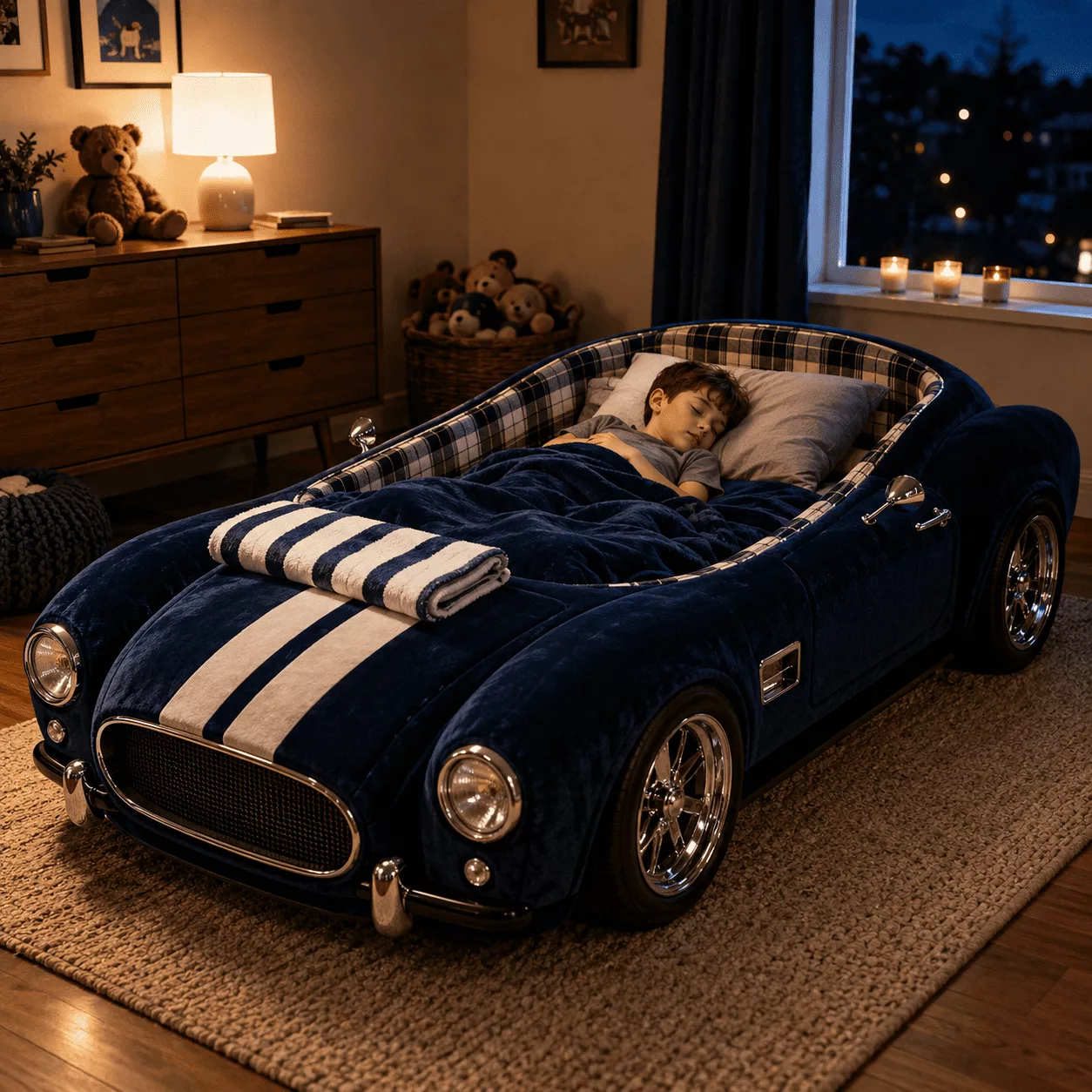 Room Decor Ideas for a Sports Car Bed