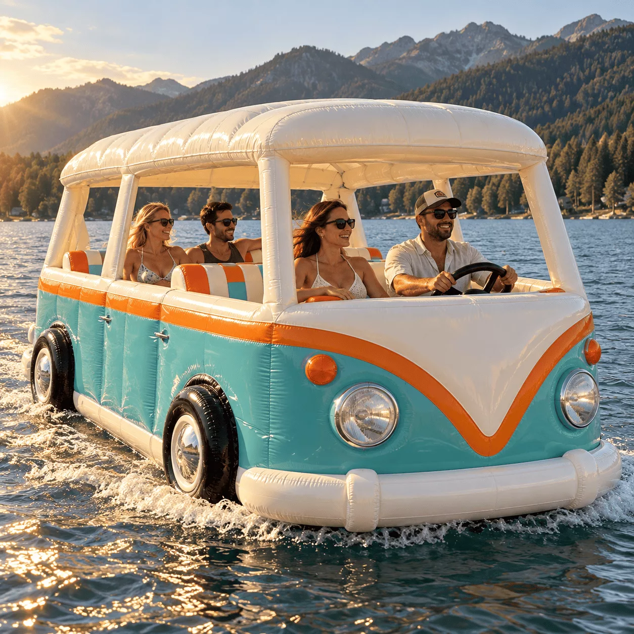 Inflatable Volkswagen Bus Boat: A Retro Road Trip Reimagined for the Water