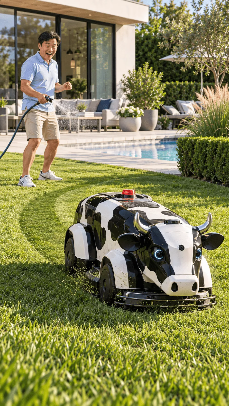 Could the Robot Cow Lawn Mower Become Real?
